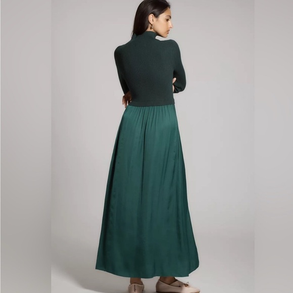 NWT Anthropologie Thea Twofer Sweater Maxi Dress Womens Holly Green Large - Picture 3 of 12